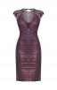 Herve Leger Frances Foiled Purple Metal  Bandage Applique Dress