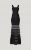 Herve Leger Striped Tulle Bandage Gown - Black