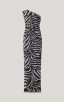 Herve Leger Metallic One Shoulder Zebra Gown