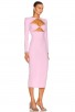 Pink Double Cutout Long Party Evening Dress