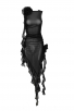 Sexy Asymmetrical Shoulder Floral Sheer Black Dress