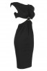 Black Sleeveless O-Neck Waist Hollow Dress