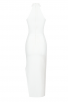 White Flower Embellished Bandage Midi Dress