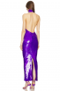 Blue Sequined Halter Neck Party Backless Dress