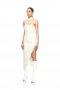 White Flower Embellished Bandage Midi Dress