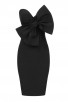 Black Strapless Bow Tie Mini Bandage Dress