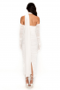 Elegant One-Shoulder Design White Ruched Midi Dress