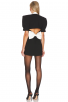 Black & White Puff Sleeve Tuxedo Mini Dress
