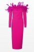 VT Strapless Long Sleeve Pink Midi Dress