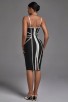 Sexy Hollow Spaghetti Strap Party Striped Elegant Black Bandage Dress