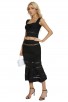 Two-Piece Cut-Out Dress With Black Suspenders