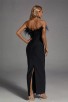 Women's Feather Off Shoulder Evening Long Bandage Dress