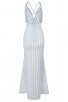 Herve Leger Metallic Eyelash Deep-V Gown