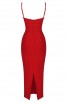 Sexy Slim Fit Halter Long Red Bandage Dress