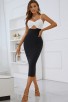 Sexy Shoulderless Long Black Bandage Dress