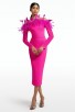 VT Strapless Long Sleeve Pink Midi Dress