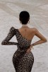 One-Shoulder Leopard-Print Celebrity Bandage Dress