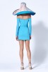 Blue Sling Long Sleeve Dress 