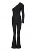 2021 New Women's One Shoulder Long Sleeve Black Sexy Hollow Bandage Jumpsuit