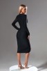 Black Deep V Jacket Bandage Long Sleeve Pencil Skirt