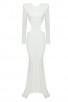 Long Elegant Backless White Evening Dress