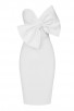 Black Strapless Bow Tie Mini Bandage Dress