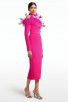 VT Strapless Long Sleeve Pink Midi Dress