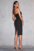 Black Strapless Bow Tie Mini Bandage Dress