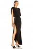 Long High Split Black Retrofete Florence Dress