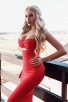 Sexy Slim Fit Halter Long Red Bandage Dress