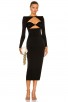 Black Long Double Cutout Party Dress