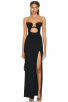 Elegant Black Cut-Out High Slit Gown