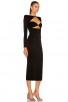 Black Long Double Cutout Party Dress