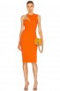 Orange O-Neck Sexy Mesh Patchwork Bandage Dress