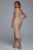 Ladies One-Shoulder Striped Sexy Split Dress