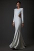 Long Elegant Backless White Evening Dress