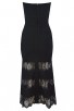 Herve Leger Bandage Dress Long Gown Strapless Lace Burgandy