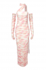 Elegant One-Shoulder Design White Ruched Midi Dress