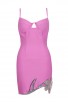 Purple Lace Flower Crystal Bandage Dress