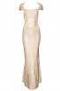 Herve Leger Lora Woodgrain Foil Bandage Gown