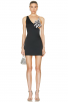 Black One-Shoulder Orchid Straps Dress