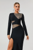 Ma Cutout Diamond Black Bandage Dress