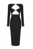 Black Long Double Cutout Party Dress