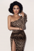 One-Shoulder Leopard-Print Celebrity Bandage Dress