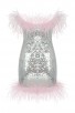 New Sequin Tube Top Double Ostrich Fur Backless Dress