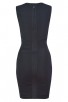 Herve Leger Tulle Bandage Ruched Mini Dress Black