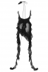 Black Asymmetric Ruffled Halter Dress