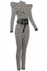 Long Sleeve Bicolor Jacquard Jumpsuit