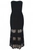 Herve Leger Bandage Dress Long Gown Strapless Lace Burgandy