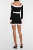 Black Long Sleeve Off Shoulder Zipper Bandage Dress